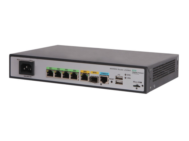 Hewlett Packard Enterprise MSR954 1GbE SFP 2GbE-WAN 4GbE-LAN CWv7 Подключение Ethernet Серый проводной маршрутизатор