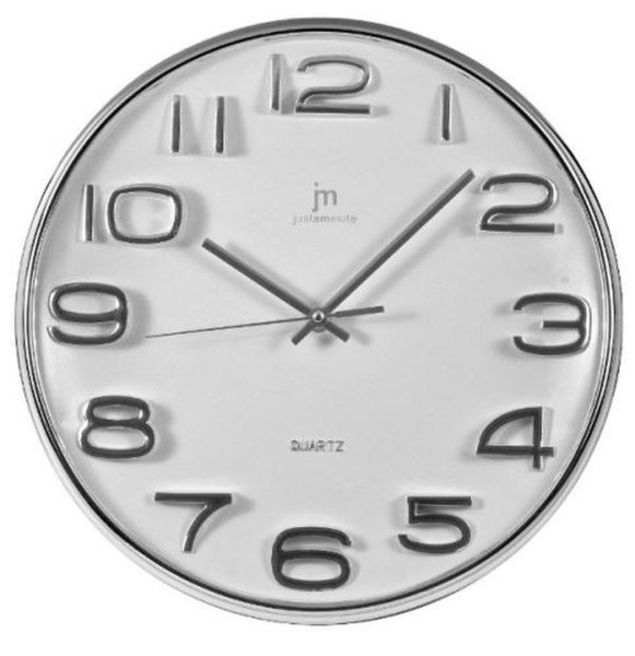 Lowell 00810 Quartz wall clock Kreis Chrom, Weiß