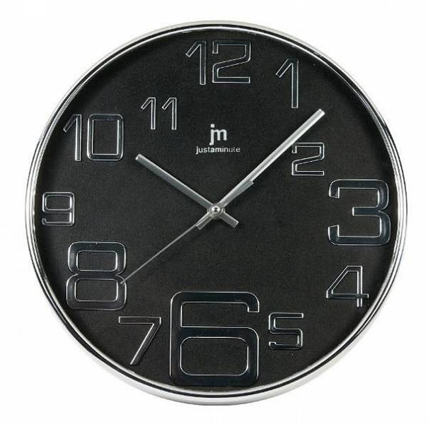 Lowell 00820 Quartz wall clock Circle Black,Chrome
