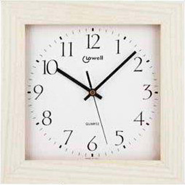 Lowell 02821 Quartz wall clock Quadratisch Weiß, Holz