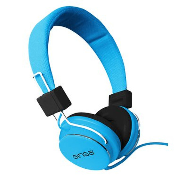 Ginga GIN15AUDJP2-AZNE Binaural Kopfband Schwarz, Blau Mobiles Headset