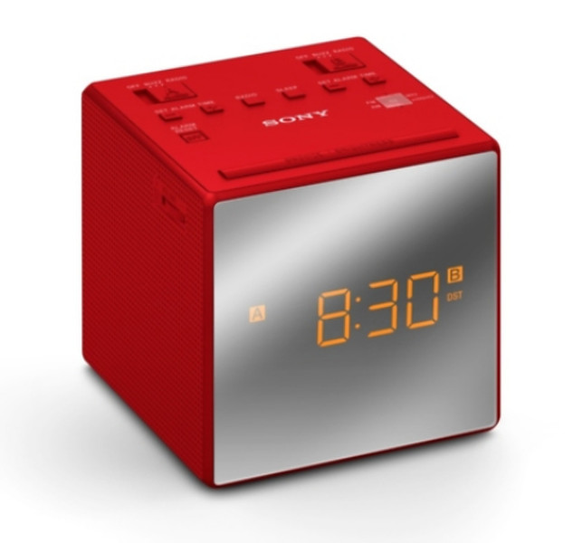 Sony ICF-C1TR Clock Analog Red