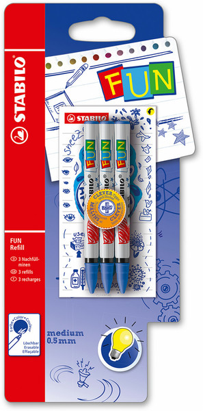 Stabilo B-47349-5 Синий 3шт pen refill