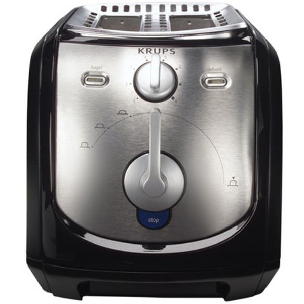 Krups FEM2 PROEDITION Toaster 2ломтик(а) 1100Вт Черный, Cеребряный