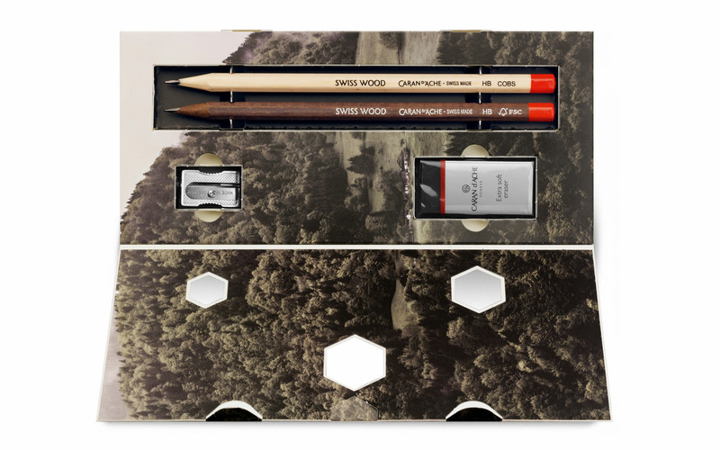 Caran d-Ache Geschenkset SWISS WOOD Graphitstifte und Zubehör Graphitstift