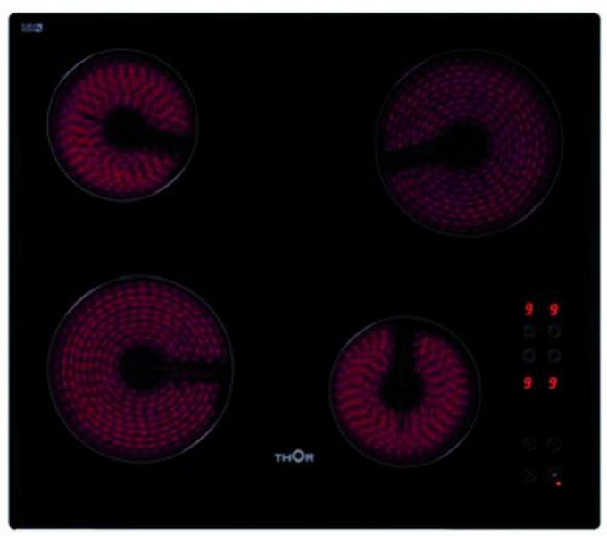 Thor TTL 604 Встроенный Kерамический Черный плита