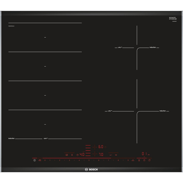 Bosch PXE675DC1E Built-in Induction Black,Stainless steel hob
