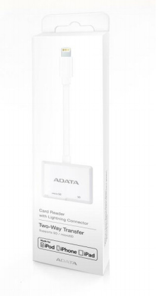 ADATA Apple Lightning Card Reader Lightning Белый устройство для чтения карт флэш-памяти