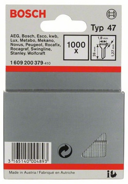 Bosch 1609200379 1000шт Brad nail гвозди