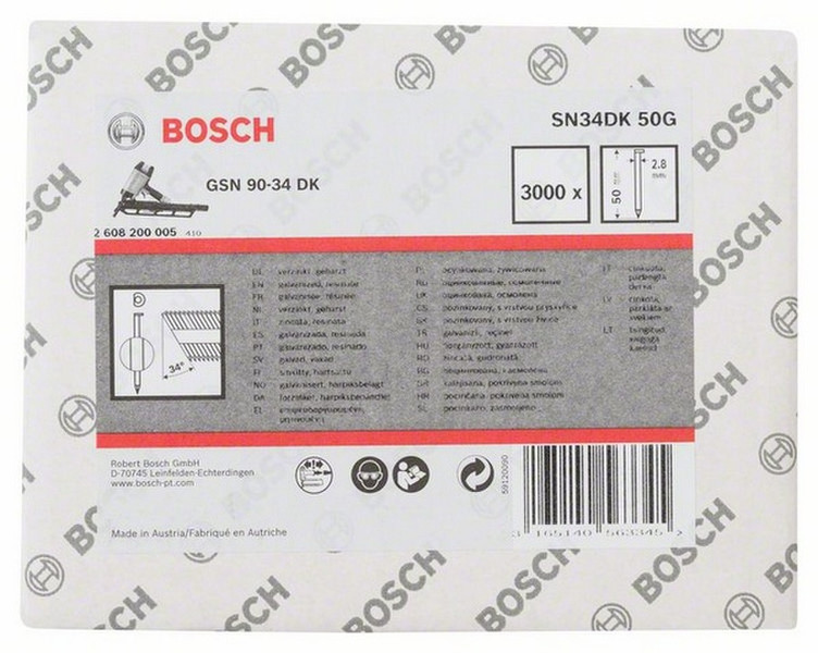 Bosch 2608200005 3000шт Brad nail гвозди