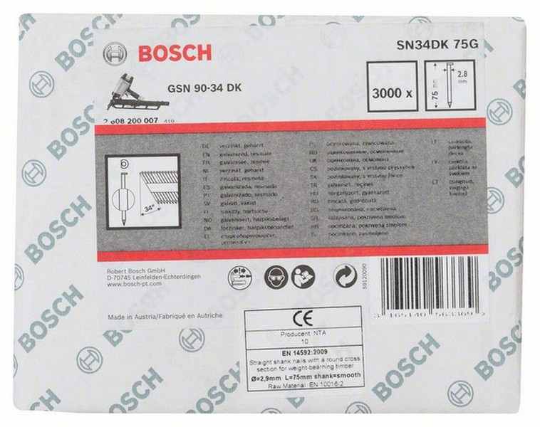 Bosch 2608200007 3000шт Brad nail гвозди