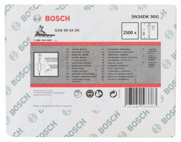 Bosch 2608200009 2500Stück(e) Versenknagel Nägel