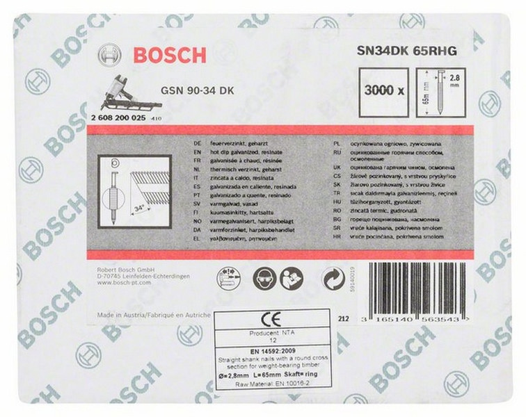 Bosch 2608200025 3000pc(s) Brad nail nails