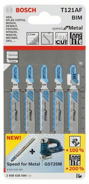 Bosch 2 608 636 699 Jigsaw blade Bimetallisch 5Stück(e)