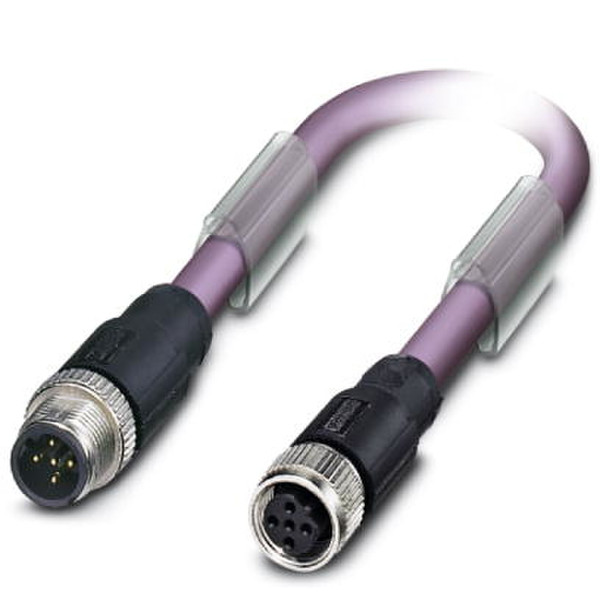 Phoenix 1511433 7м M12 M12 Черный, Пурпурный коаксиальный кабель
