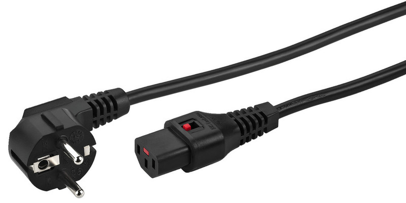 Monacor AAC-100IEC 1m CEE7/7 Schuko C13 coupler Black power cable