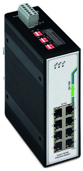 Wago 852-102 Fast Ethernet (10/100) Schwarz Netzwerk-Switch