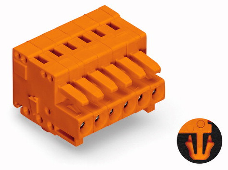 Wago 734-202/008-000 2P Orange Elektrischer Anschlussblock