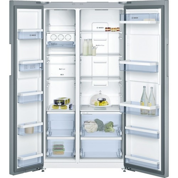 Bosch KAN92VI35 freestanding 604L A++ Chrome,Stainless steel side-by-side refrigerator