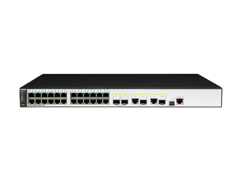 Huawei S5700-28TP-PWR-LI-AC gemanaged Gigabit Ethernet (10/100/1000) Energie Über Ethernet (PoE) Unterstützung 1U Schwarz