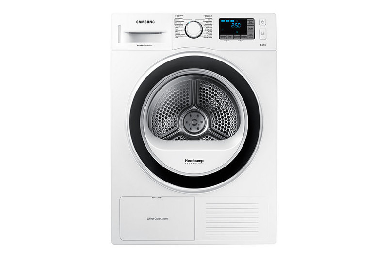 Samsung DV80F5EBHGW/WS Freistehend Frontlader 8kg A++ Schwarz, Weiß Wäschetrockner