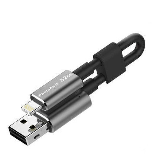 Photofast MemoriesCable 32GB USB 3.0 (3.1 Gen 1) Type-A Black USB flash drive