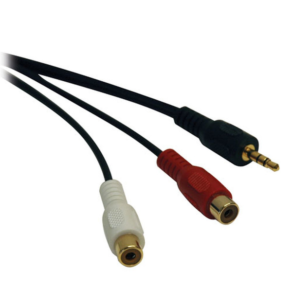 Tripp Lite 3.5 mm Mini Stereo to 2 RCA Audio Y Splitter Adapter Cable (M/F), 15.24 cm (6-in.)