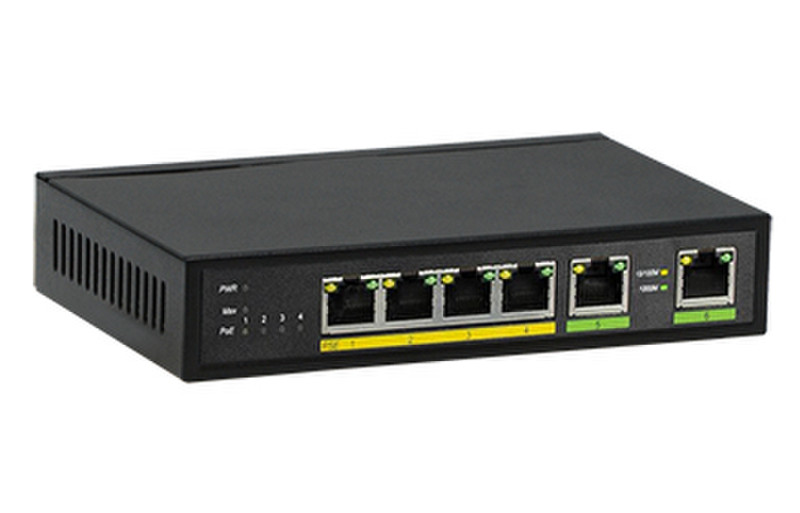 Provision-ISR POES-0460G+2G Неуправляемый Gigabit Ethernet (10/100/1000) Power over Ethernet (PoE) 1U Черный сетевой коммутатор