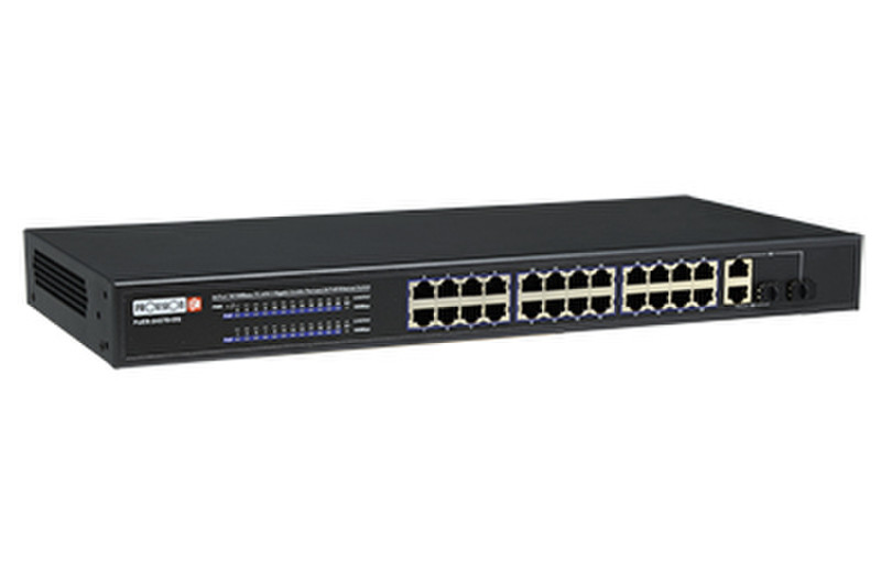 Provision-ISR POES-24370+2COMBO Fast Ethernet (10/100) Power over Ethernet (PoE) 1U Черный сетевой коммутатор