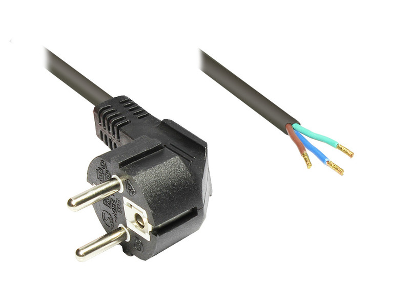 Alcasa 1500-L20S 2m CEE7/7 Schuko Black power cable