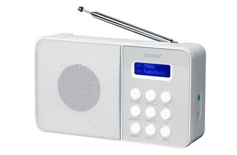 Denver DAB-33 Tragbar Analog & digital Weiß Radio