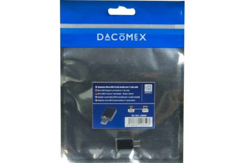 Dacomex 220859 Micro USB B Micro USB B Schwarz Kabelschnittstellen-/adapter