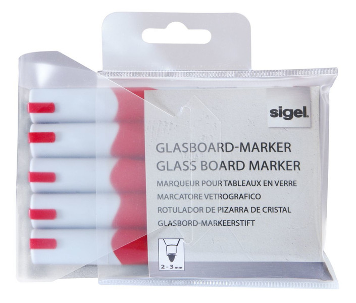 Sigel GL713 Пулевидный наконечник Красный 5шт маркер