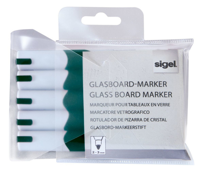 Sigel GL714 Пулевидный наконечник Зеленый 5шт маркер