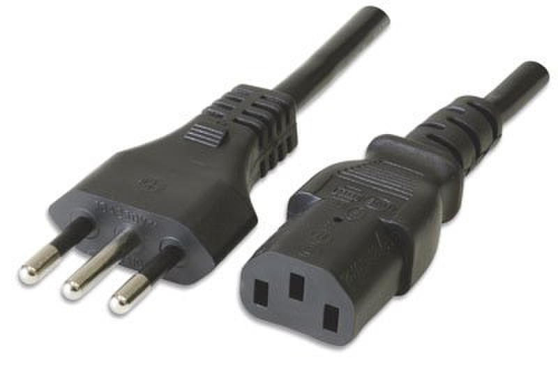 Ewent EW-190101-030-N-P 3m Power plug type L C13 coupler Black power cable