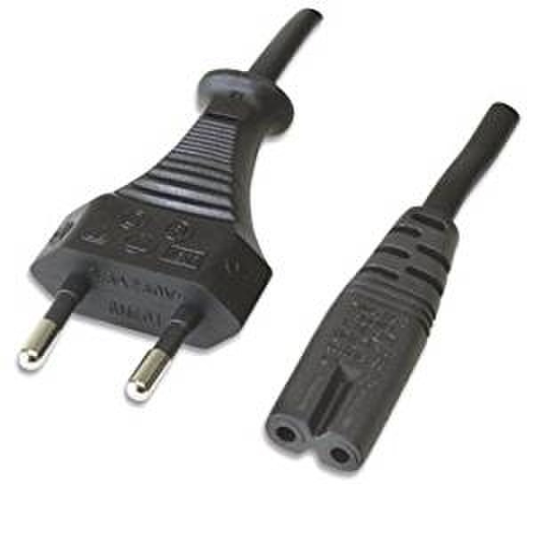 Ewent EW-190102-020-N-P 1.8m Power plug type C C7 coupler Black power cable