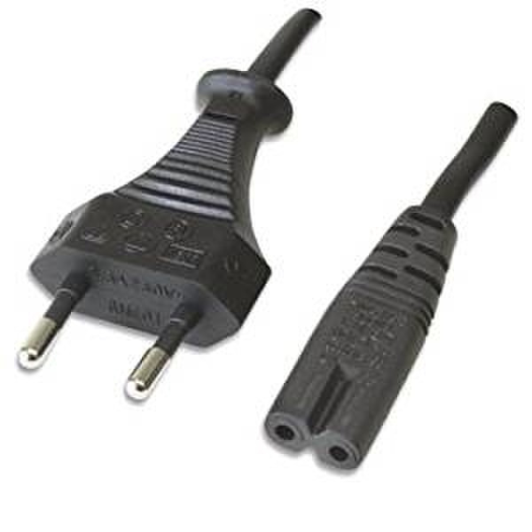 Ewent EW-190102-020-N-P 1.8m Netzstecker Typ C C7-Koppler Schwarz Stromkabel