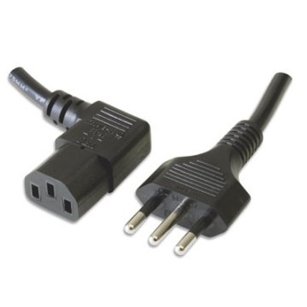 Ewent EW-190107-020-N-P 1.8м Power plug type L Разъем C13 Черный кабель питания