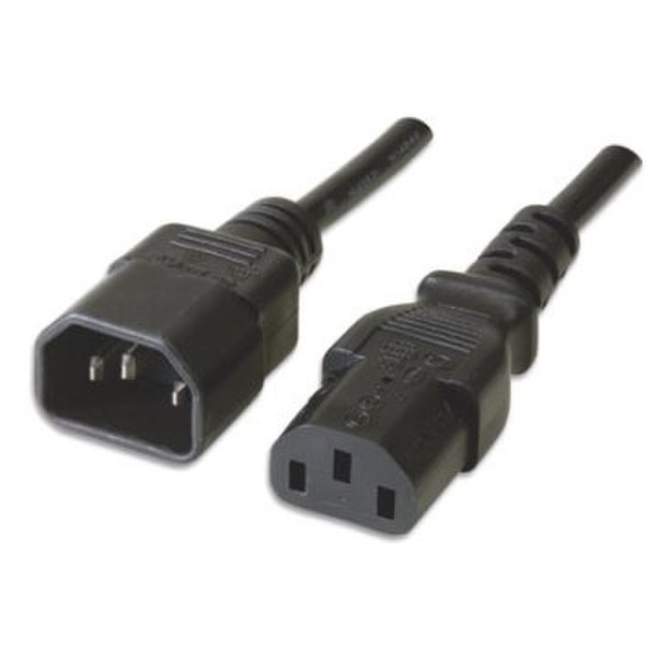 Ewent EW-190200-020-N-P 1.8m C14 coupler C13 coupler Black power cable