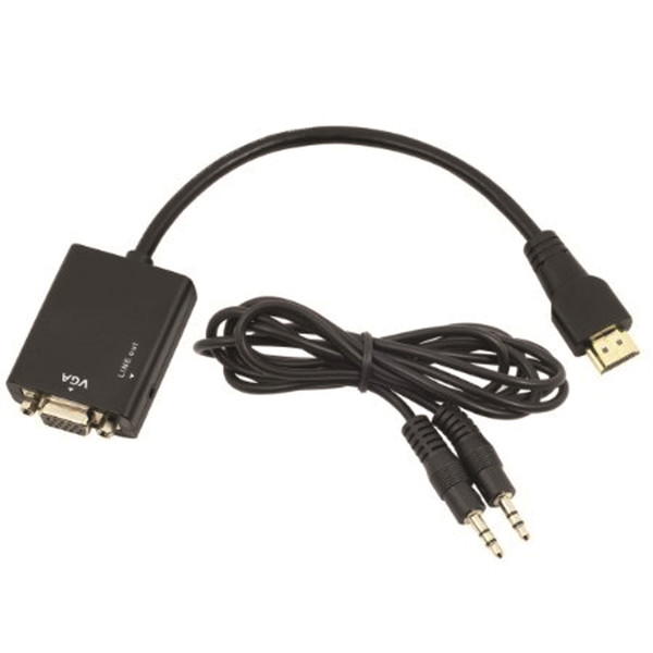 Uniformatic 14527 HDMI VGA, 3.5mm Черный кабельный разъем/переходник