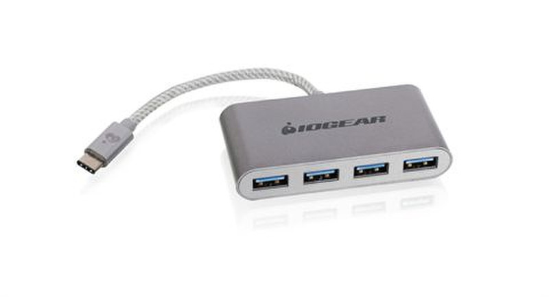 iogear HUB-C USB 3.1 (3.1 Gen 2) Type-C 5000Мбит/с Cеребряный хаб-разветвитель