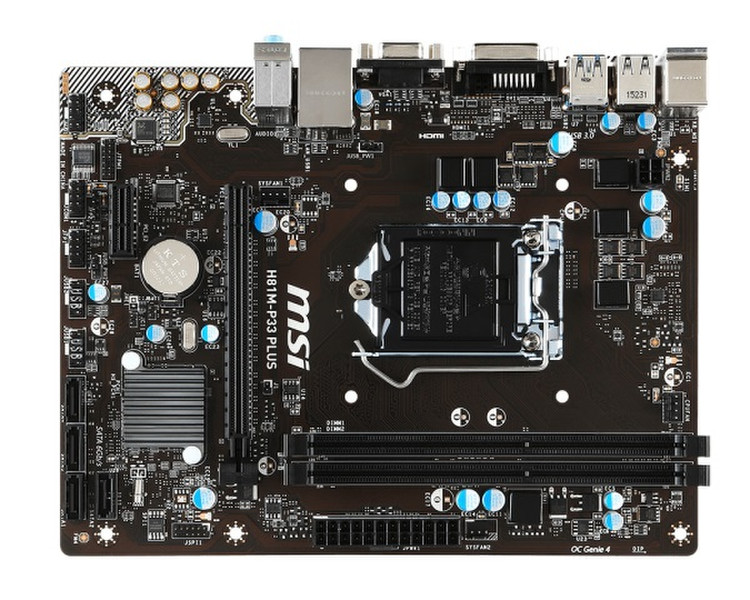 MSI H81M-P33 PLUS Intel H81 Socket H3 (LGA 1150) Micro ATX Motherboard