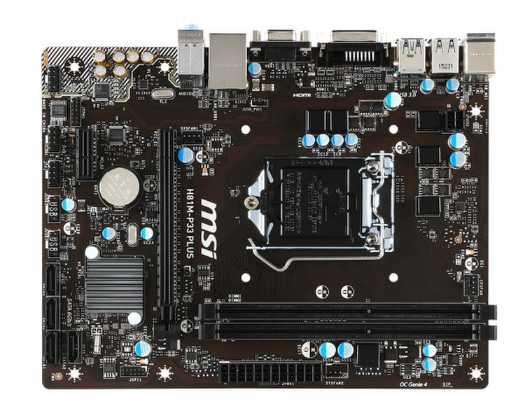 MSI H81M-P33 PLUS Intel H81 Socket H3 (LGA 1150) Micro ATX motherboard