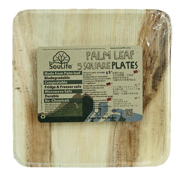 EcoSouLife Palm Leaf Sq.Plate Тарелка