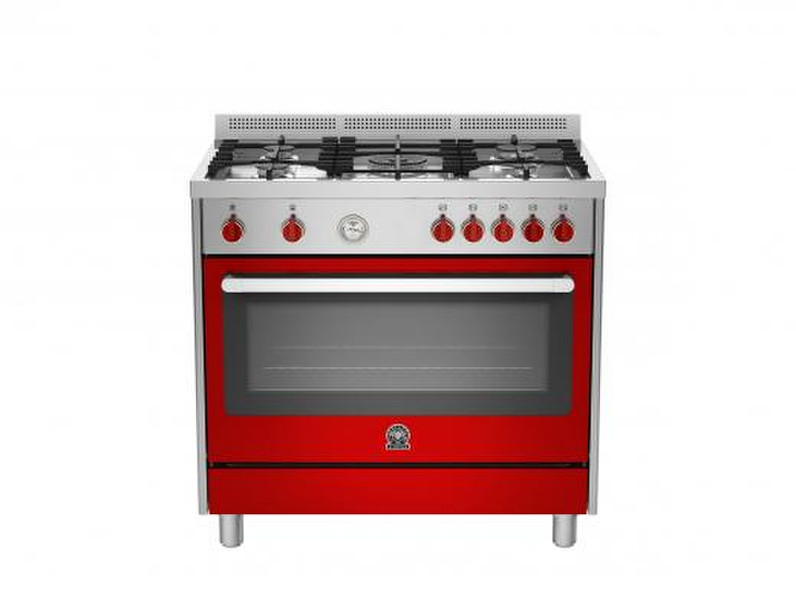 Bertazzoni La Germania RIS9 5C 61 B XR Freestanding Gas hob A Red cooker