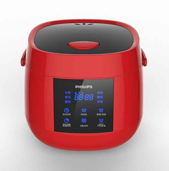 Philips Viva Collection HD3161/21 2L 330W Black,Red rice cooker