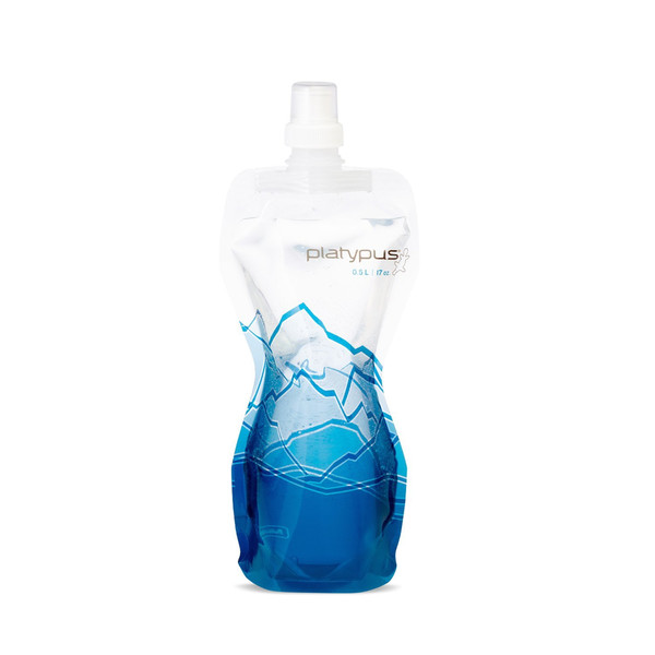 Platypus SoftBottle 500ml Blue,Transparent drinking bottle