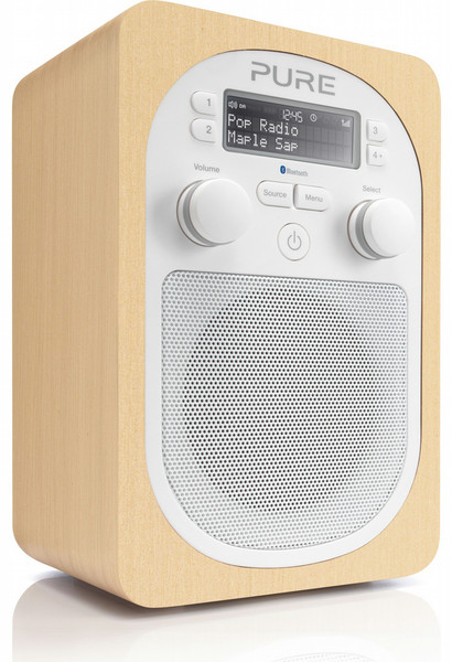Pure Evoke D2 Portable Digital White,Wood radio