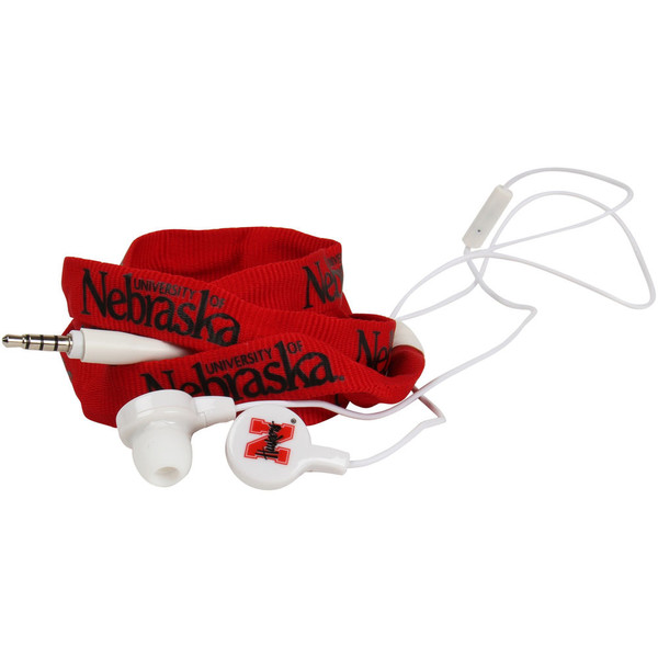 iHip Nebraska Cornhuskers Shoelace Binaural im Ohr Rot, Weiß