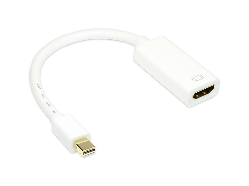 Alcasa DP-AD04 0.125m HDMI MiniDP Weiß Videokabel-Adapter